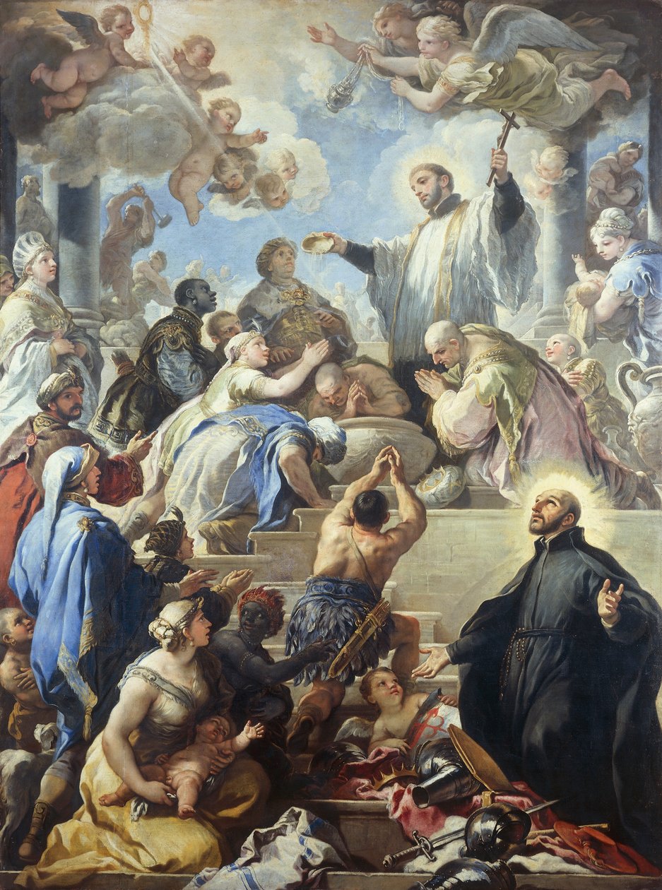 Saint François Xavier baptisant des Indiens, par Luca Giordano (1634-1705) - Luca Giordano