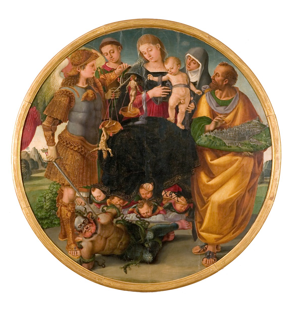 Madone et Enfant entre les saints Tondo Signorelli, 1510-1515 - Luca Signorelli