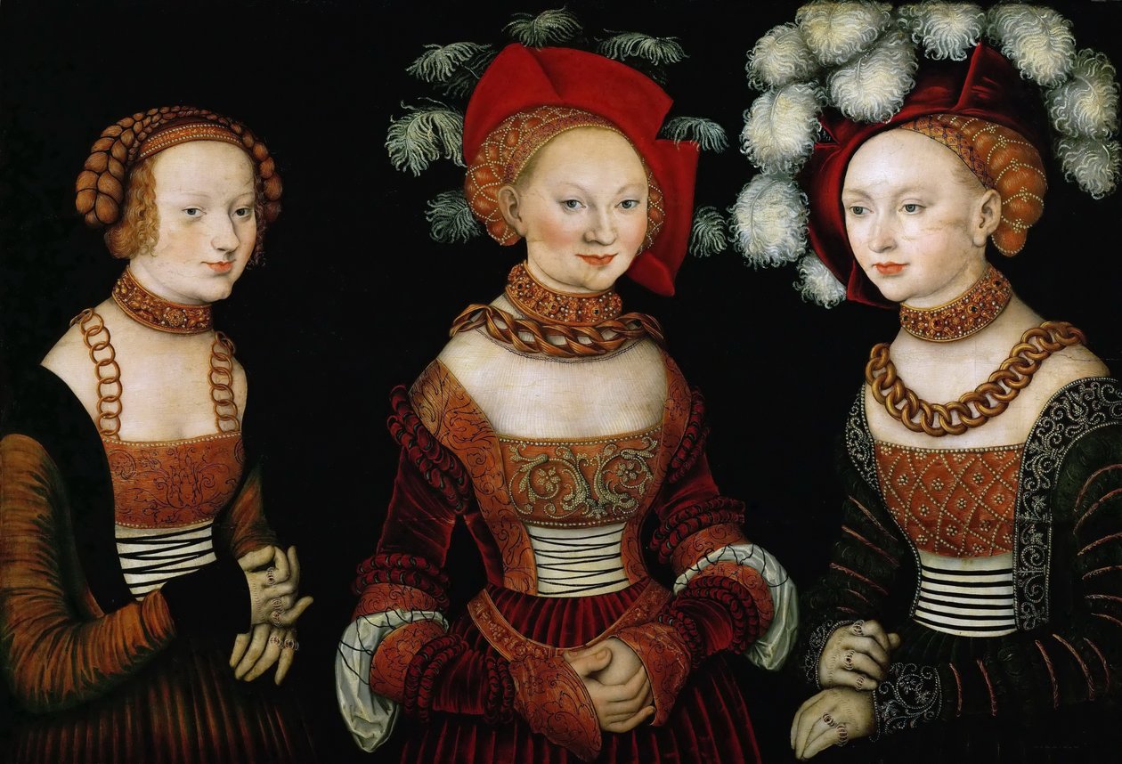 Les princesses Sibylla, Emilia et Sidonia de Saxe - Lucas Cranach the Elder