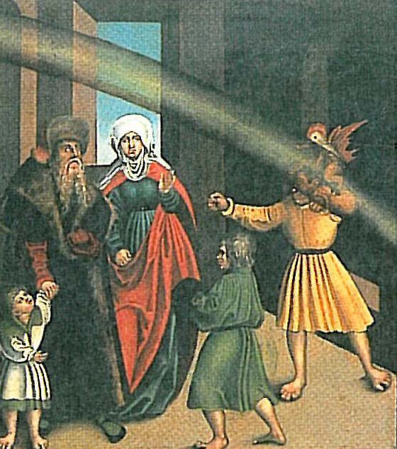 Les Dix Commandements 4ème Commandement (détail) - Lucas Cranach the Elder