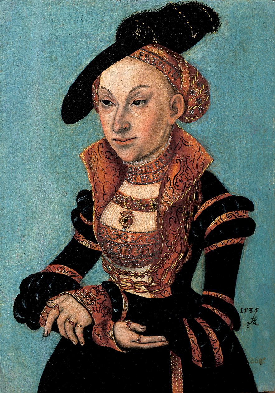 Portrait de Sibylle de Clèves, Électrice de Saxe, 1535 - Lucas Cranach
