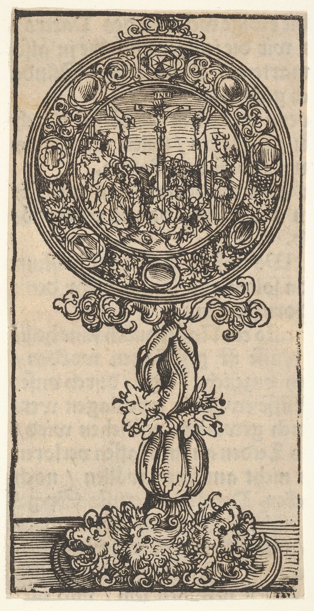 Pacifique en argent doré avec une crucifixion, de la grande série des reliquaires de Wittenberg - Lucas Cranach the Elder