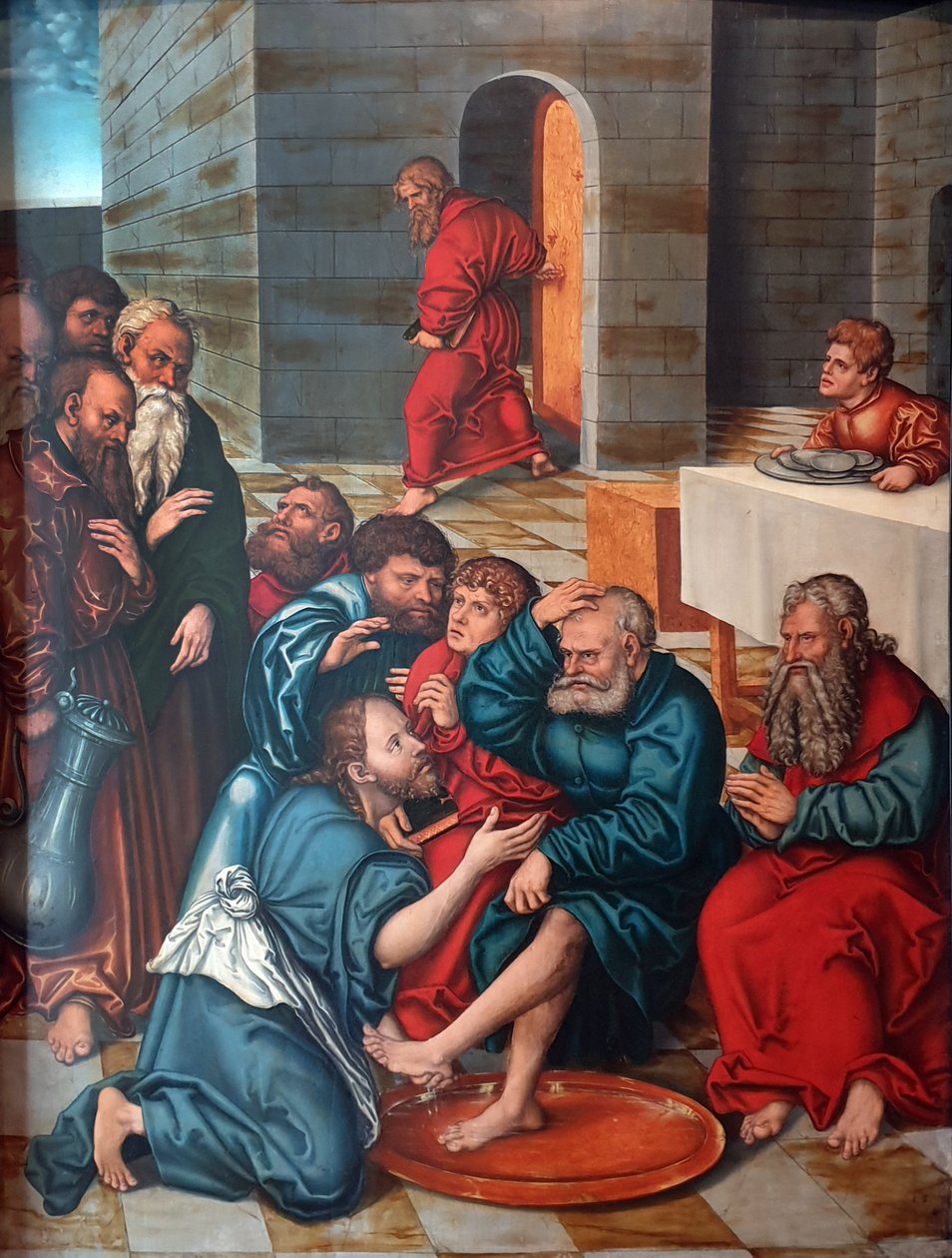 Allemand : Die Fußwaschung der Apostel Cycle de la Passion : Le Christ lave les pieds des apôtres - Lucas Cranach the Elder