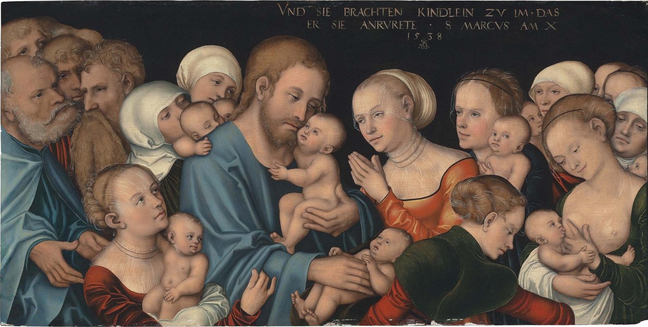 French : Lassez les petits enfants venir à moi (Christ bénit les enfants) Suffer the Little Children to Come unto Me (Christ blessing the Children) - Lucas Cranach the Elder