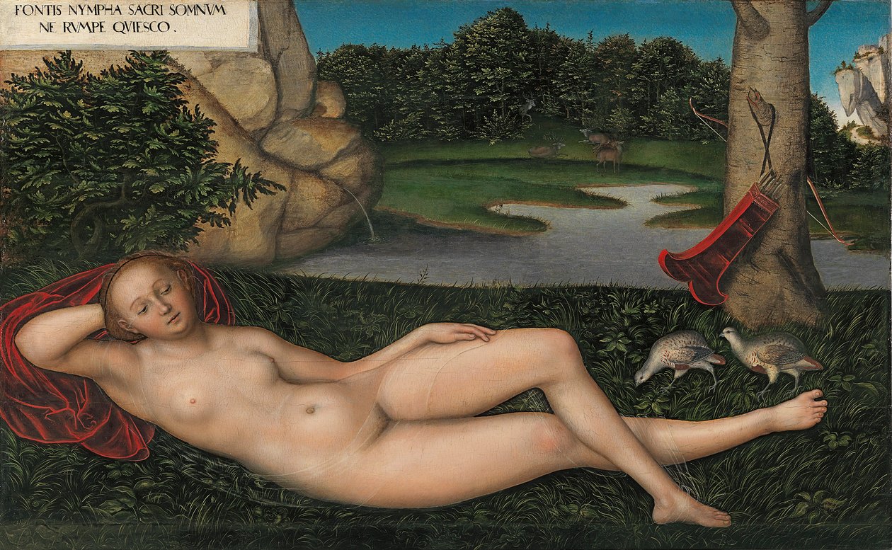Allemand :  Quellnymphe La nymphe à la fontaine - Lucas Cranach the Elder
