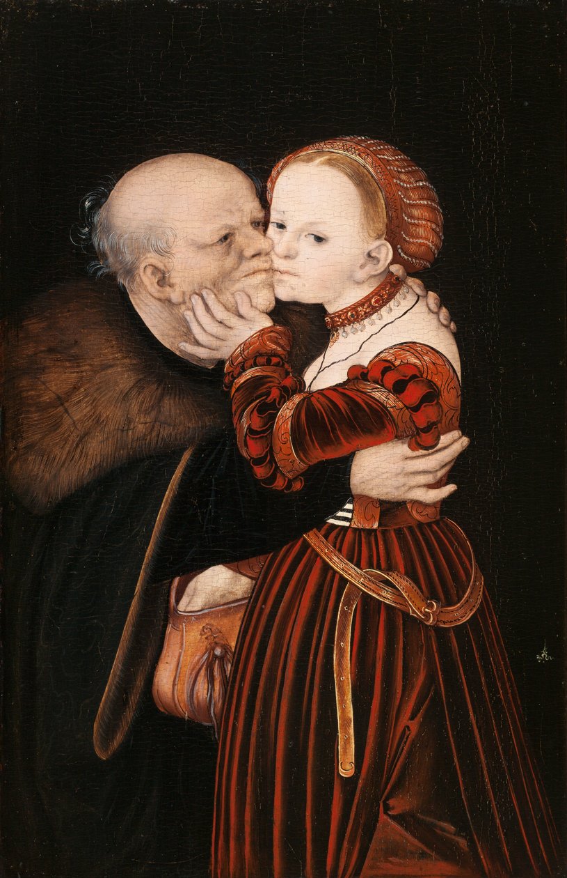 French : Couple inégal / Le vieux fou Ill-Matched Lovers / The old fool - Lucas Cranach the Elder