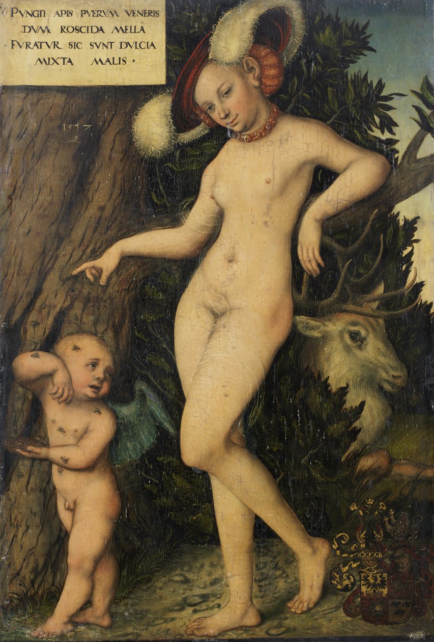 Allemand : Venus mit Amor als Honigdieb Venus with Cupid stealing Honey - Lucas Cranach the Elder