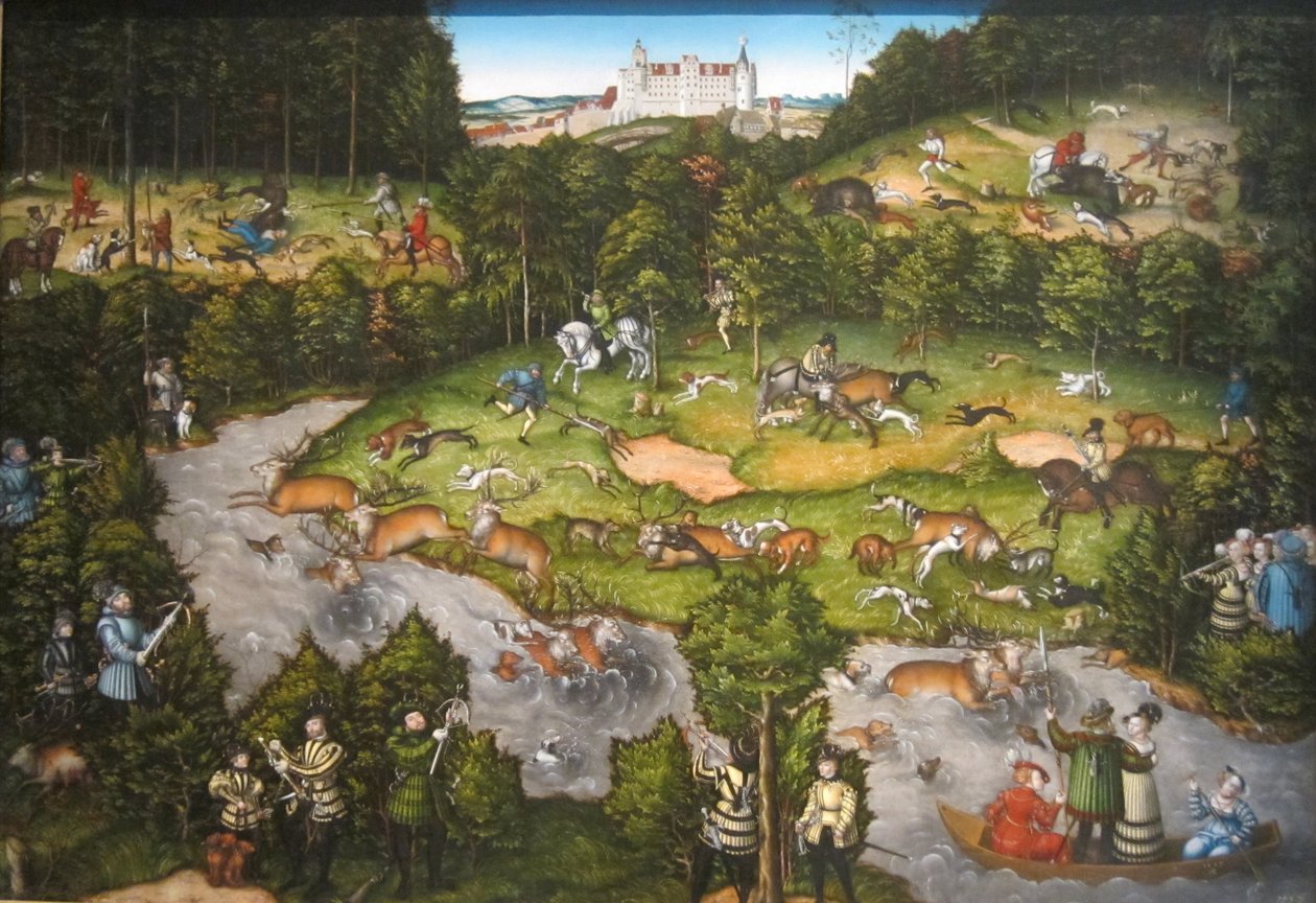 Chasse près du château de Hartenfels - Lucas Cranach the Elder