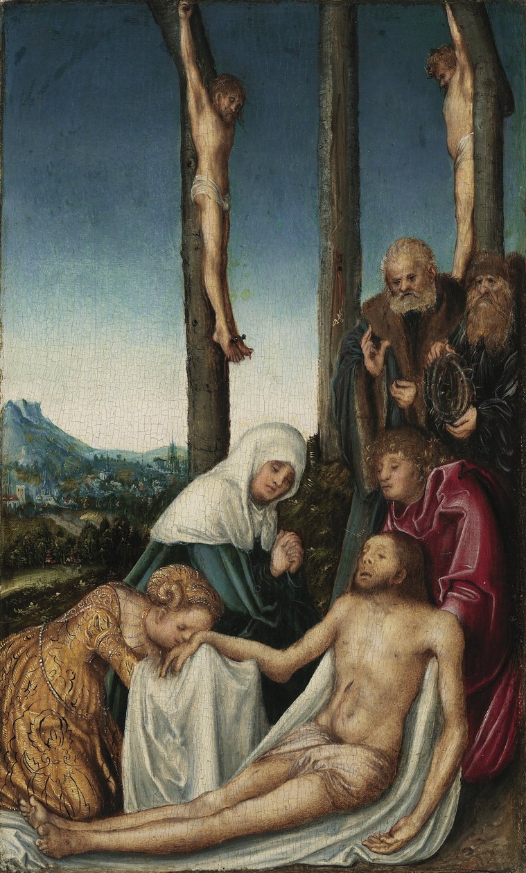 La lamentation avec les deux voleurs crucifiés - Lucas Cranach the Elder
