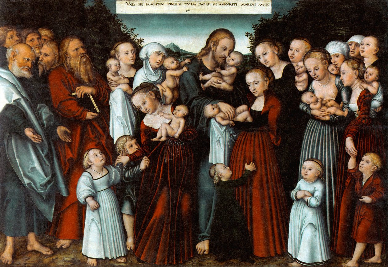 Allemand : Christus segnet die Kinder Christ bénissant les enfants - Lucas Cranach the Younger