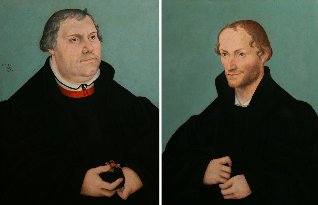 Portrait de Martin Luther amp ; Portrait de Philippe Melanchthon - Lucas Cranach the Younger