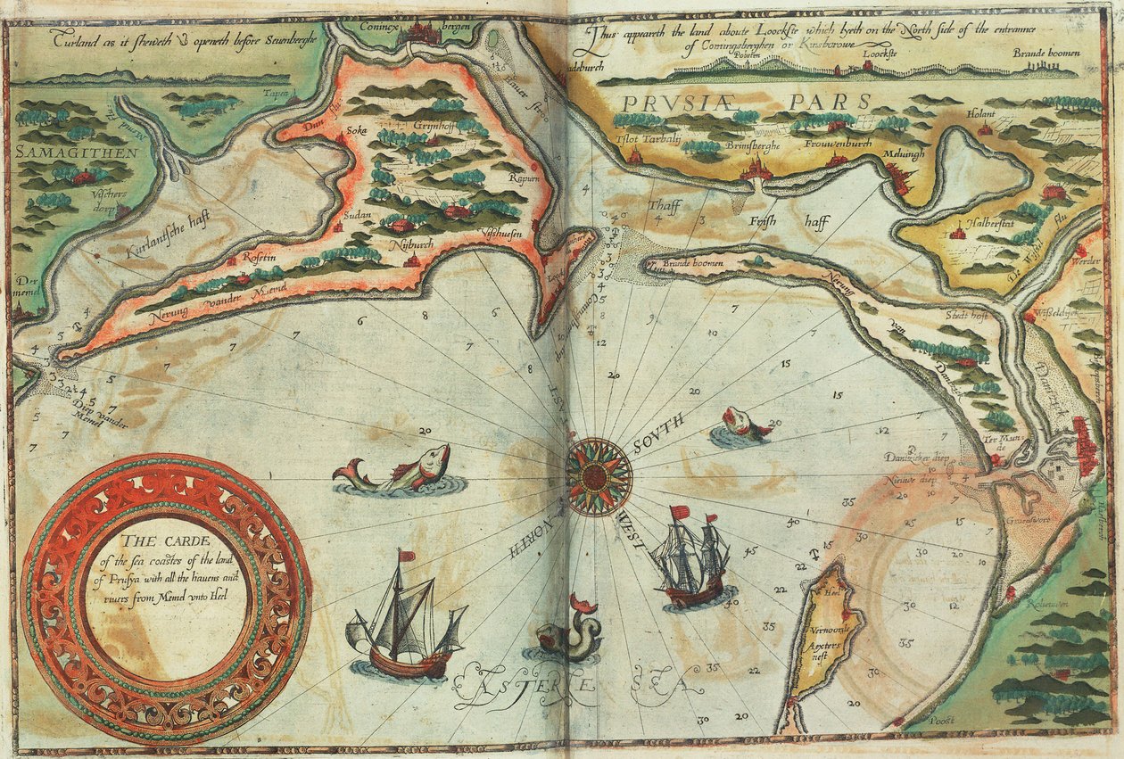 Côte de Prusse avec tous les ports et rivières de Memel à Heel - Lucas Janszoon Waghenaer