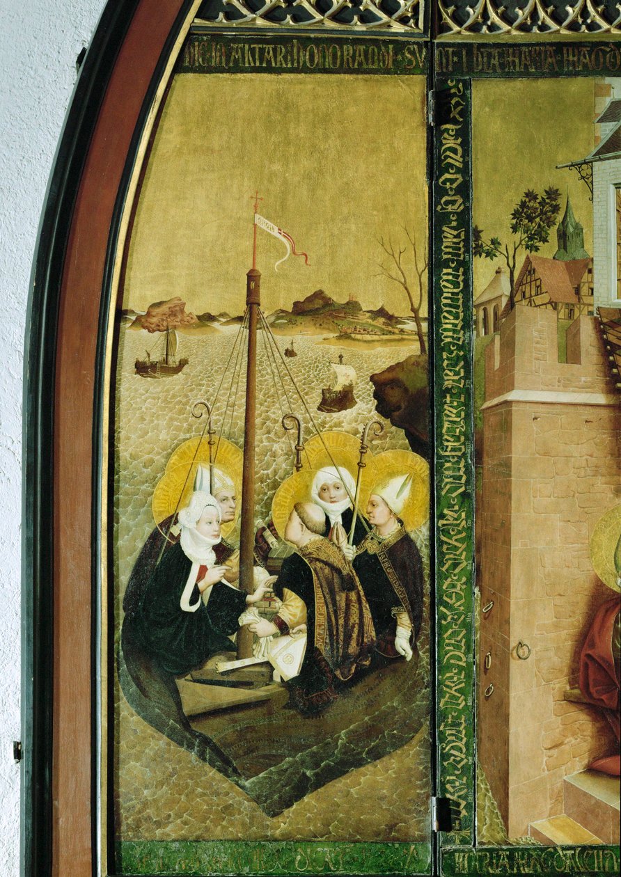 Voyage de saint Lazare et des saints Madeleine et Marie ... (tempera sur parchemin) - Lucas Moser
