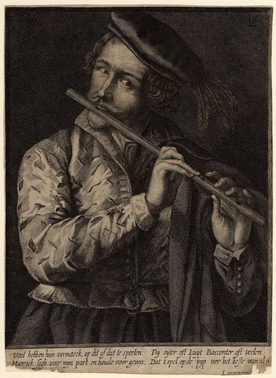 Le joueur de flûte - Lucas Vorsterman the Elder