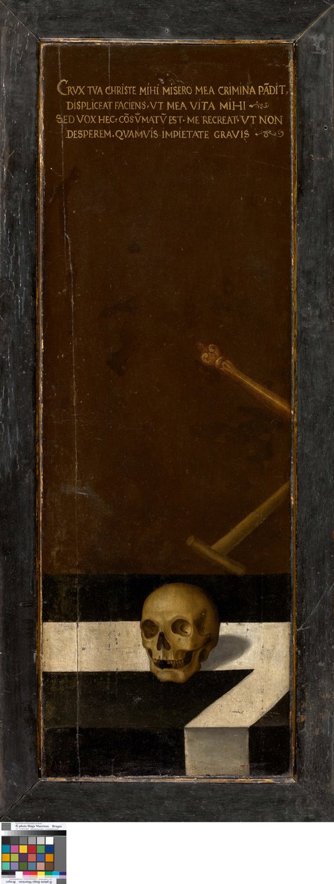 Jean-Baptiste (aile gauche), Donateur (aile droite), Nature morte Vanitas (fermée) - Lucas de Heere
