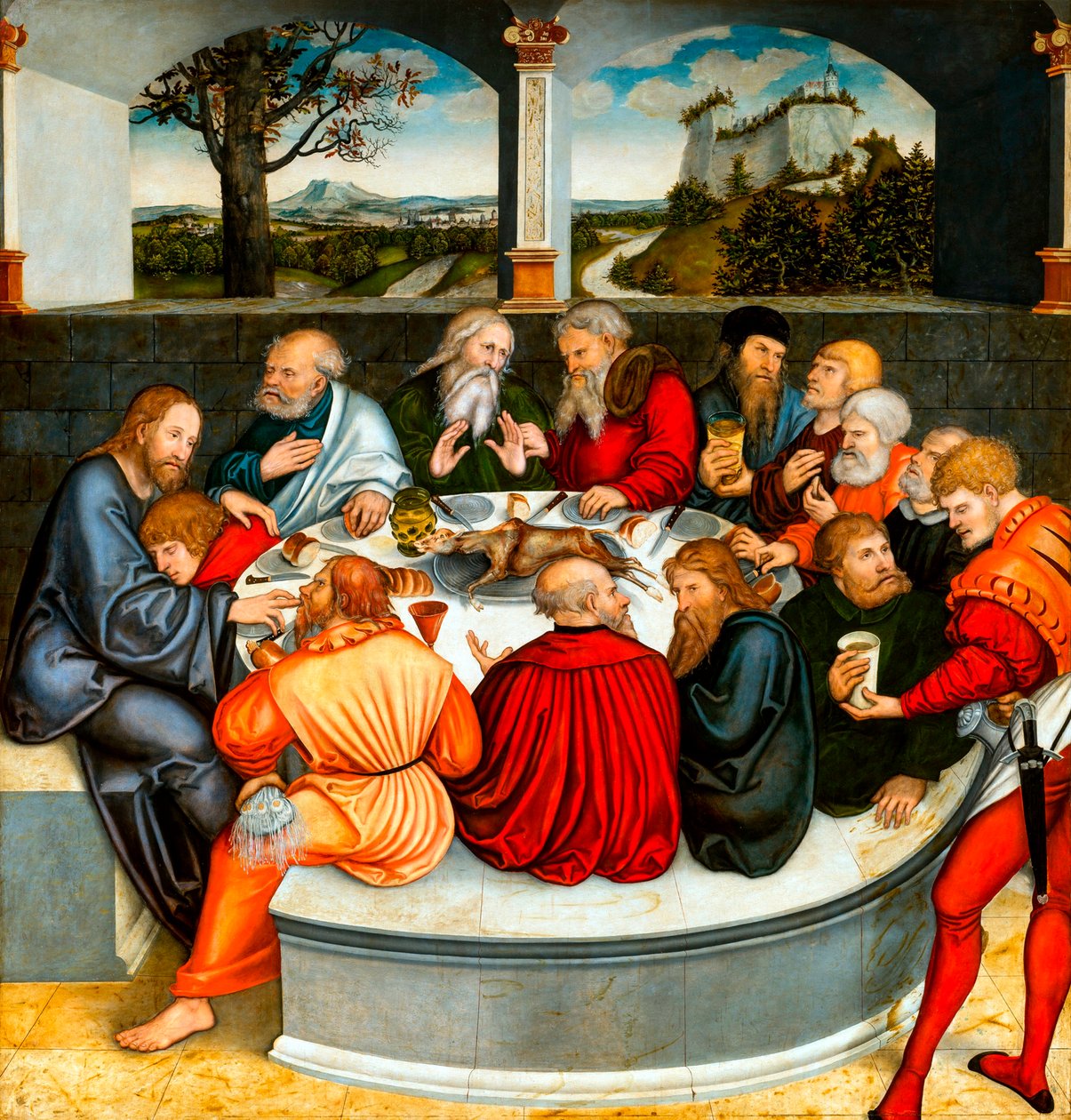 La Cène (avec Luther parmi les Apôtres) - Lucas the Younger Cranach