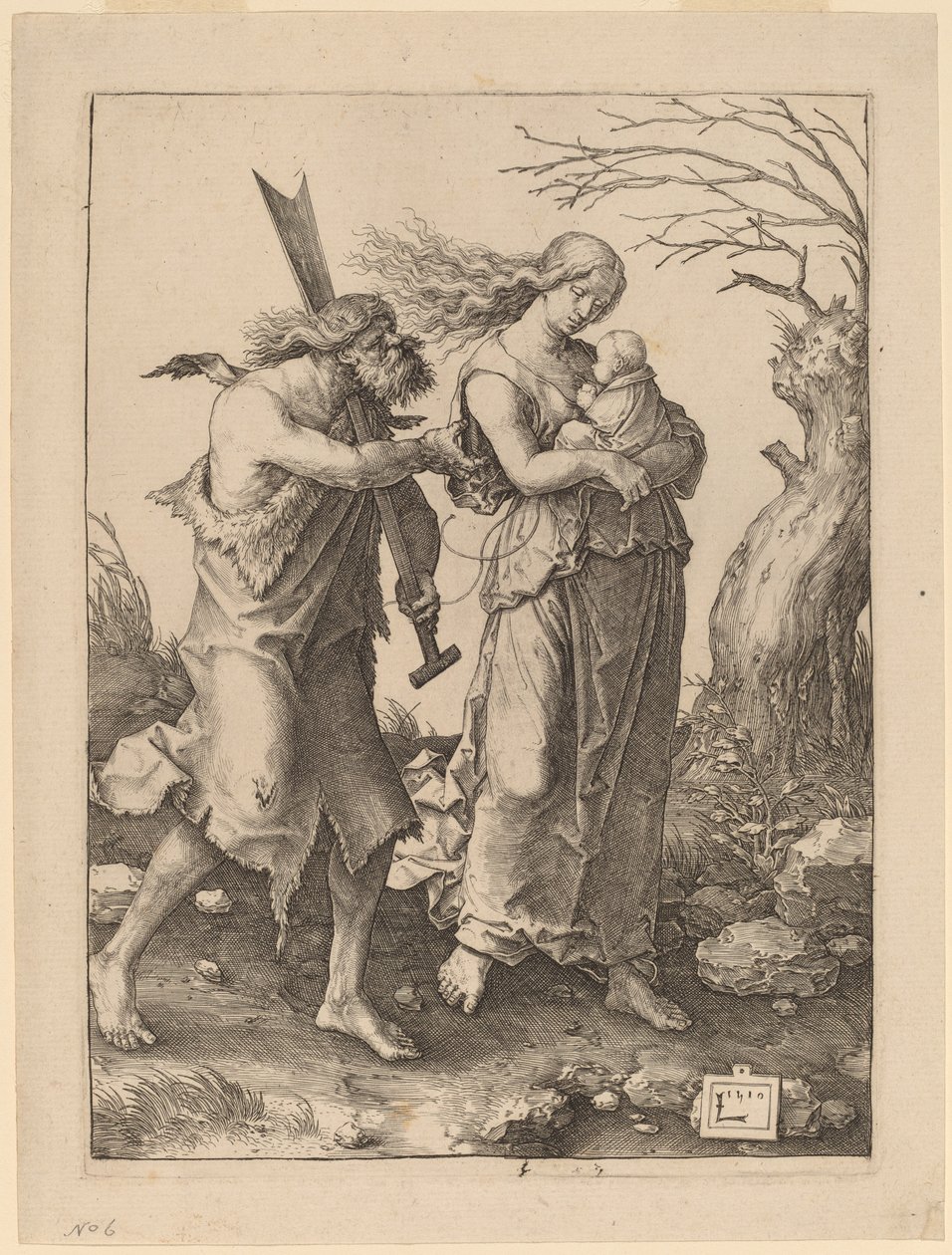 Adam et Ève après leur expulsion du Paradis - Lucas van Leyden
