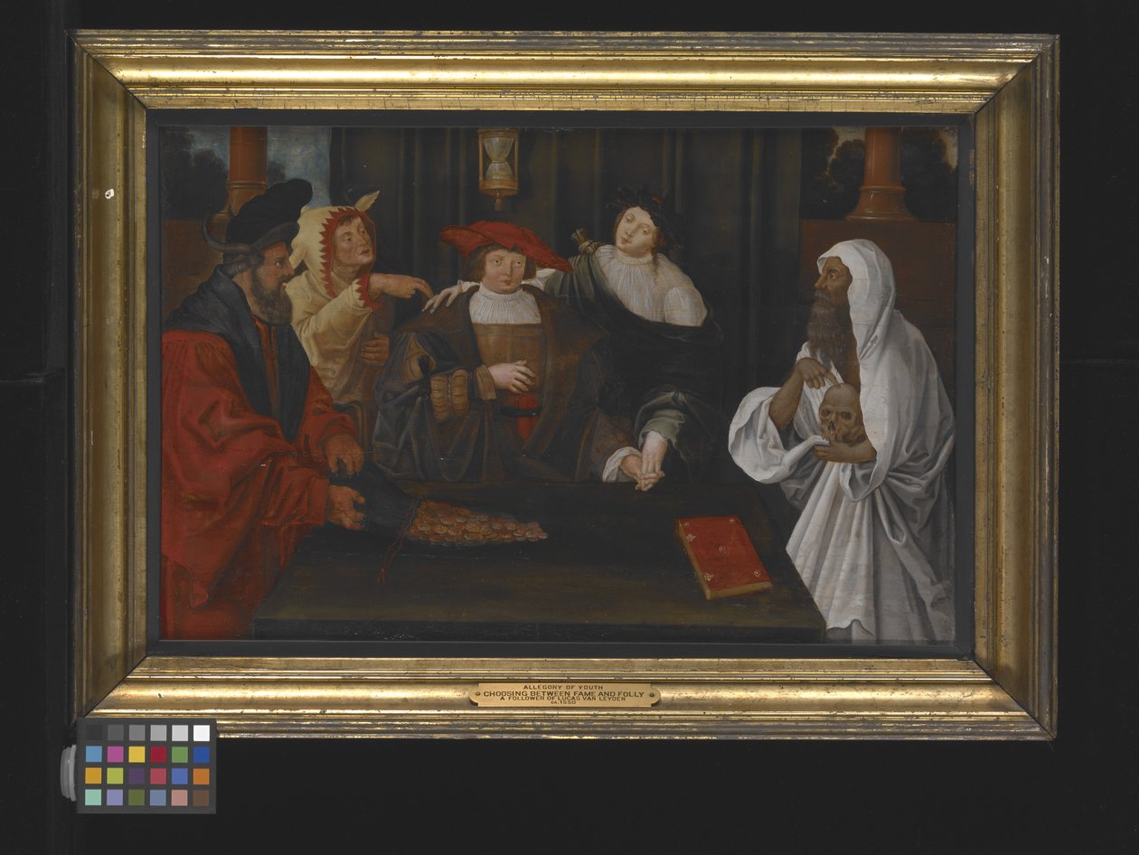 Allégorie de la jeunesse traversant entre la renommée et la folie - Lucas van Leyden