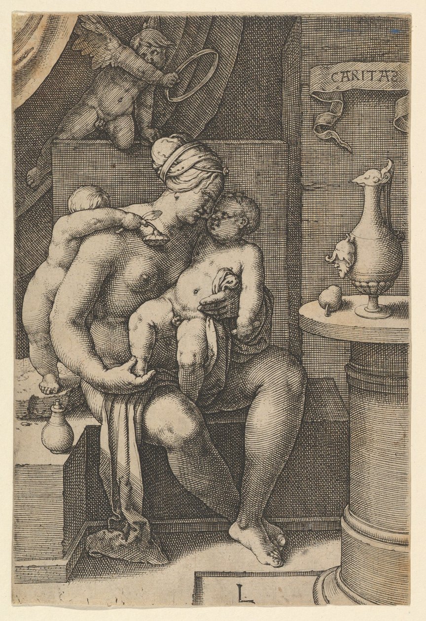 Charité, de la série Les Sept Vertus, 1530 - Lucas van Leyden