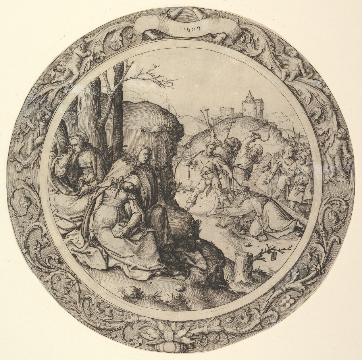 Christ portant la croix, de la Passion Circulaire, 1509 - Lucas van Leyden