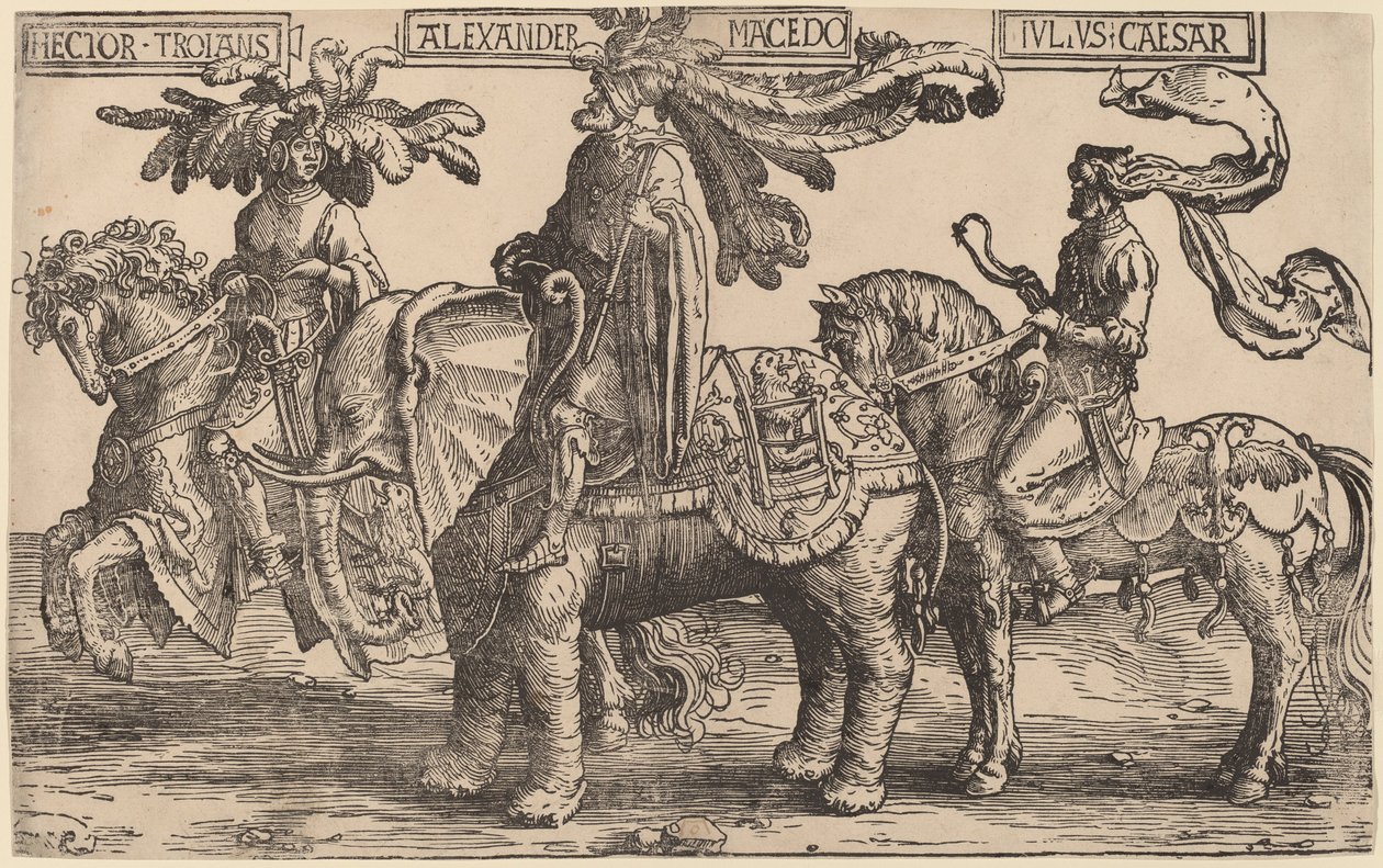 Hector de Troie, Alexandre de Macédoine, Jules César - Lucas van Leyden