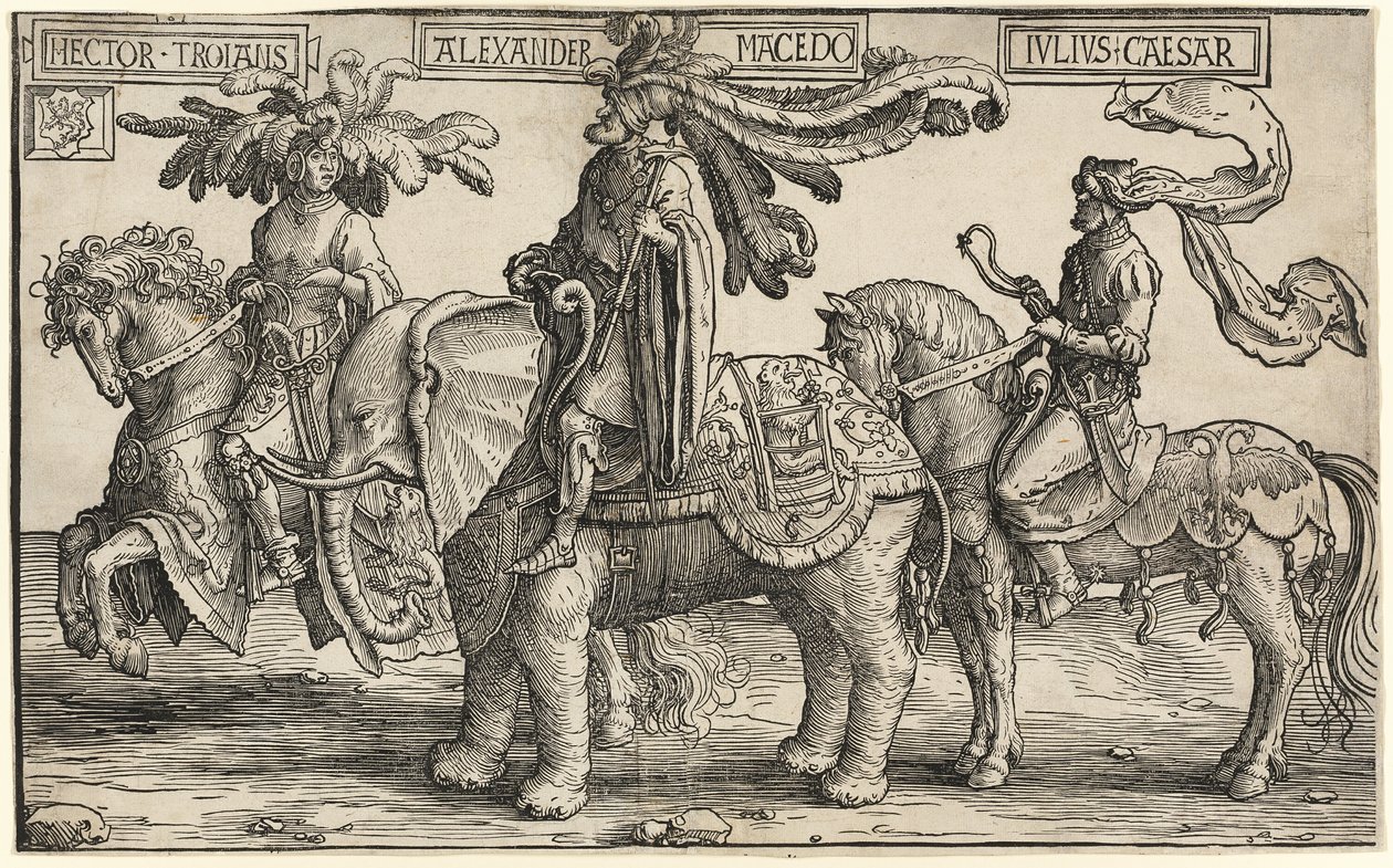 Hector de Troie, Alexandre de Macédoine, Jules César, des Neuf Héros - Lucas van Leyden