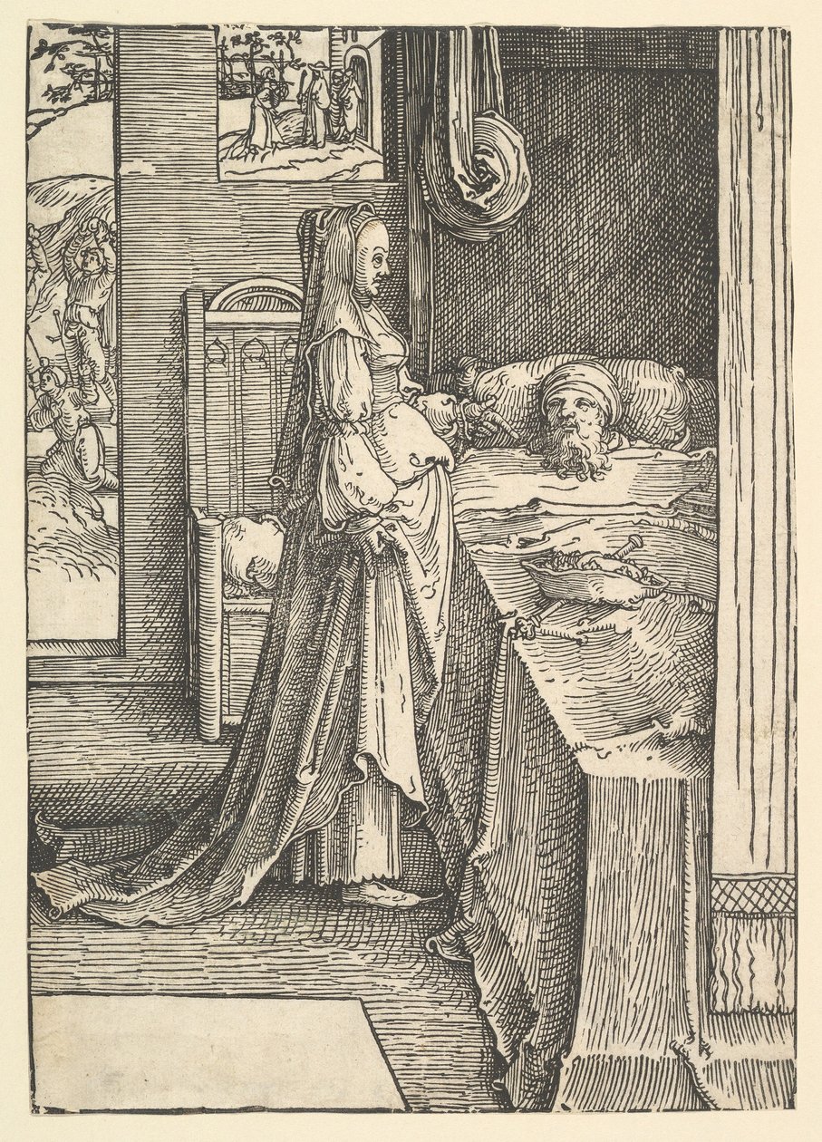 Jézabel promettant les vignes de Naboth au roi Achab, vers 1517 - Lucas van Leyden