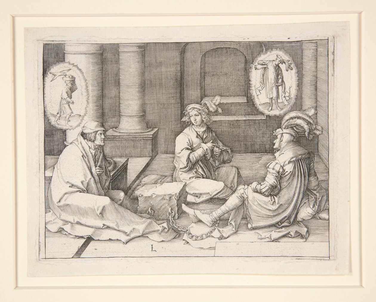 Joseph interprétant les rêves en prison (Gen. 40:5-19) - Lucas van Leyden