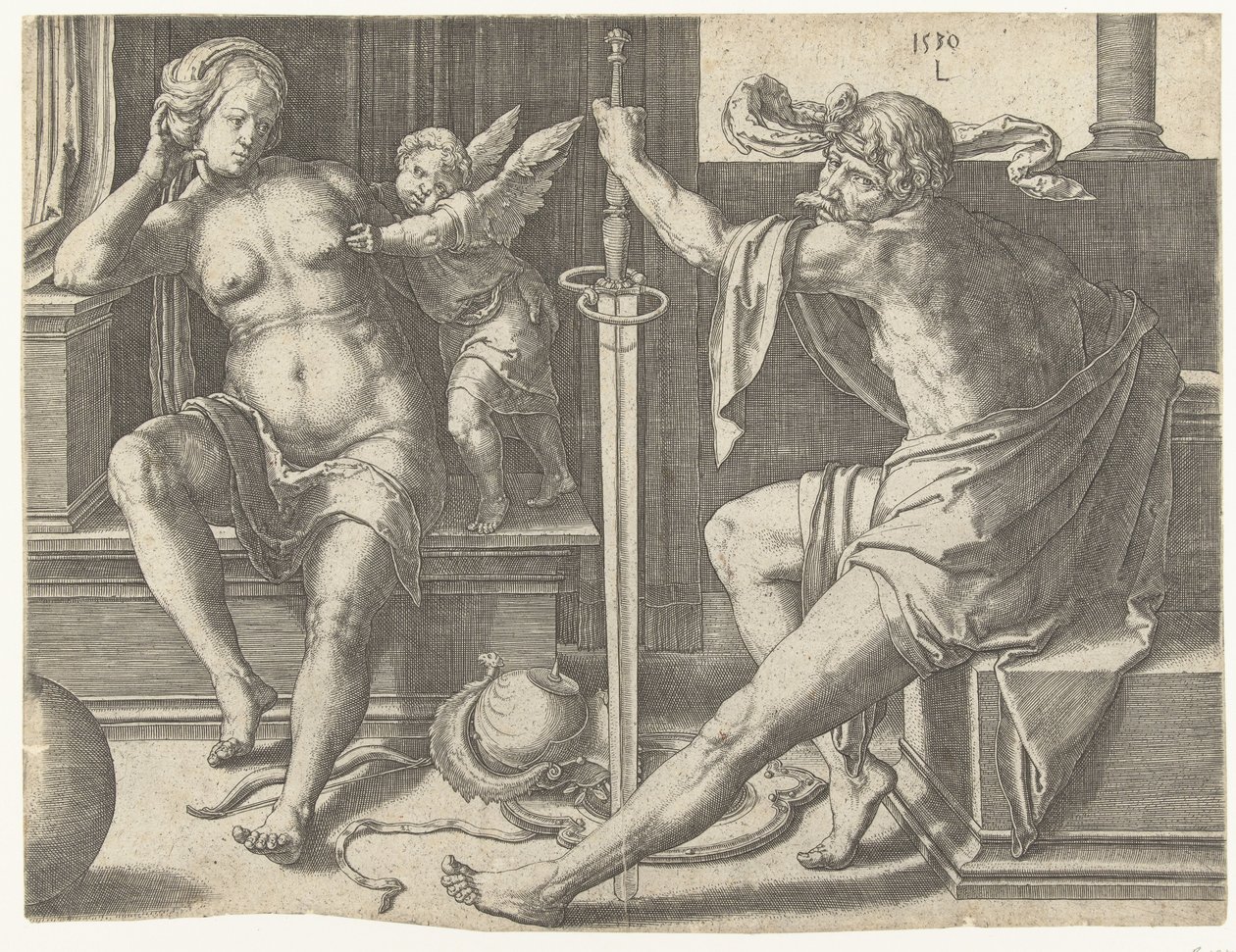 Mars, Vénus et Cupidon - Lucas van Leyden