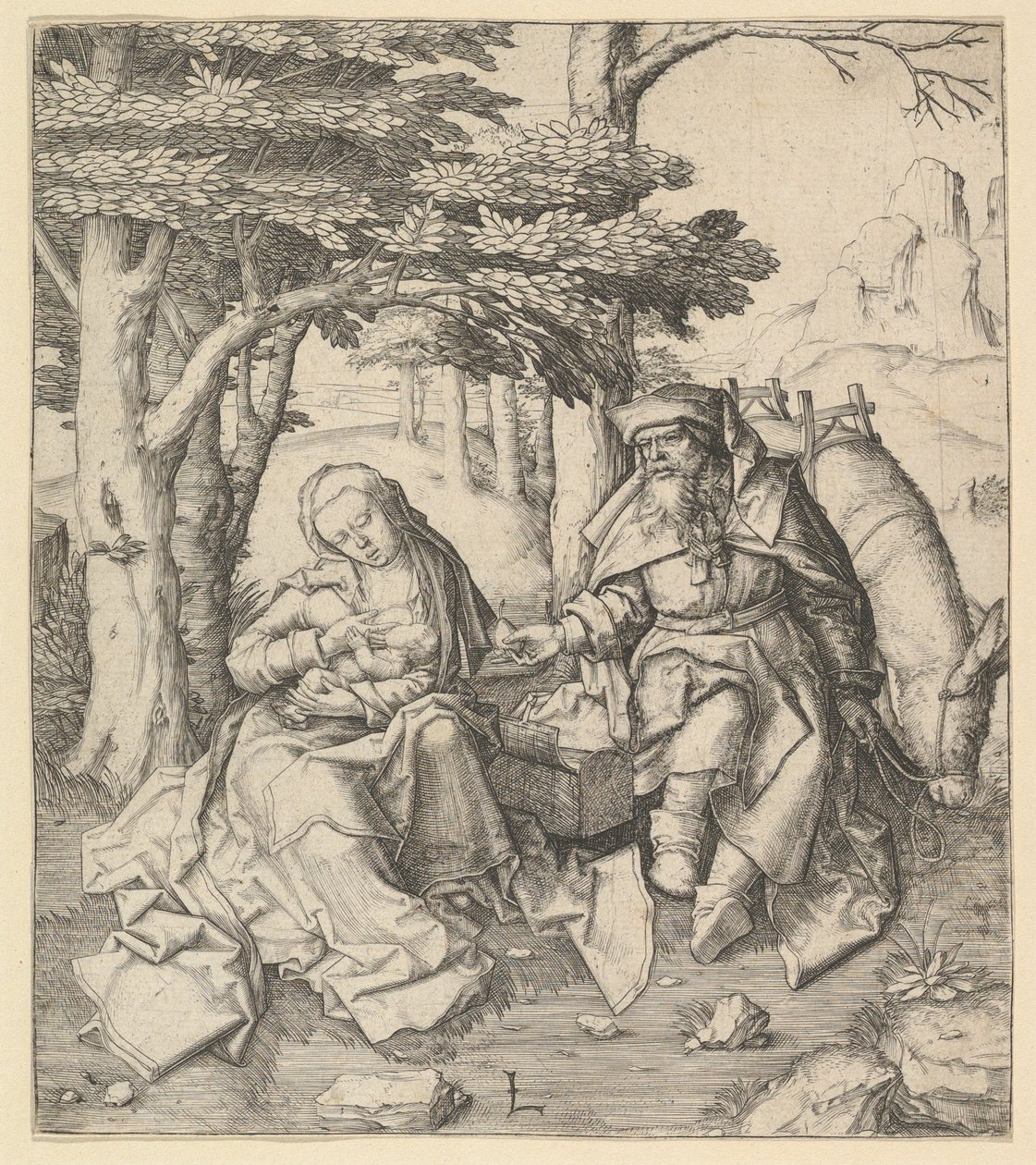 Repos pendant la fuite en Égypte, vers 1506 - Lucas van Leyden