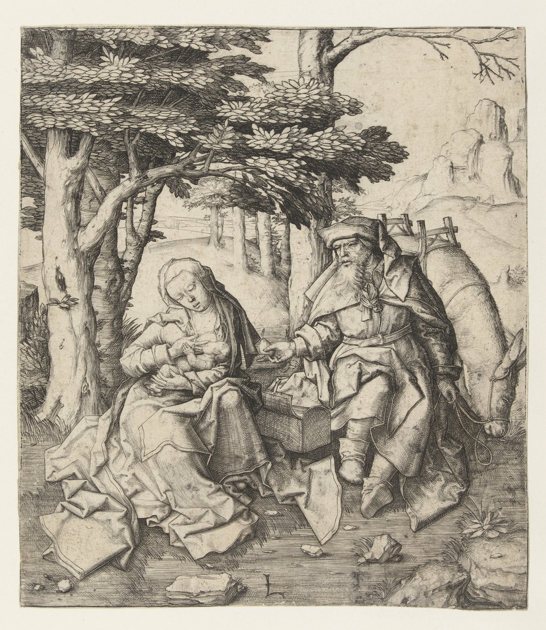 Repos pendant la fuite en Égypte - Lucas van Leyden