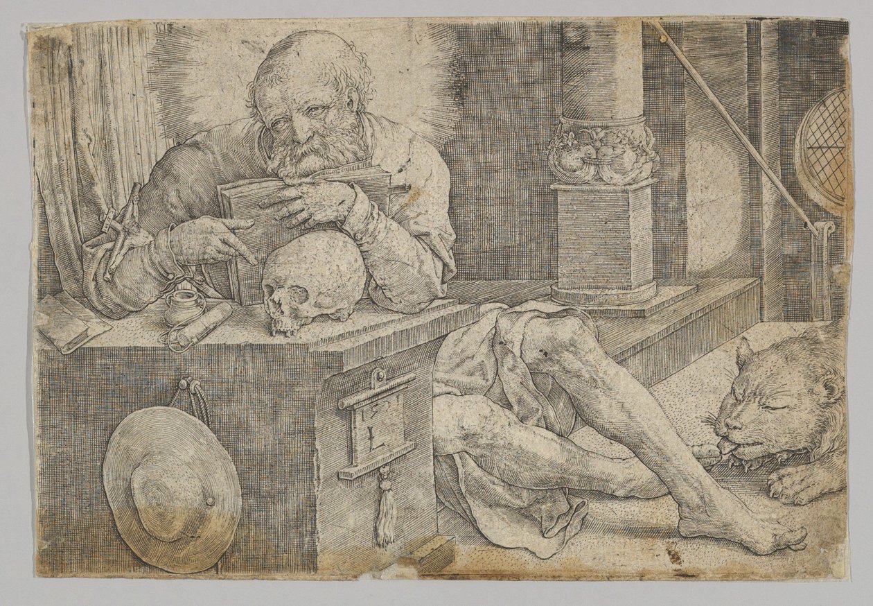 Saint Jérôme dans son étude, 1521 - Lucas van Leyden