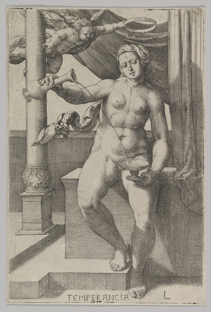 Tempérance, de la série Les Vertus, 1530 - Lucas van Leyden