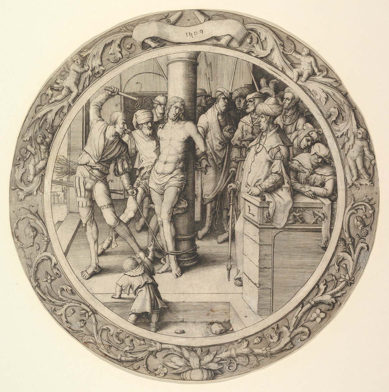 La Flagellation, de la Passion Circulaire - Lucas van Leyden