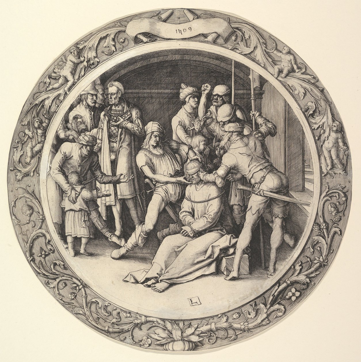 La moquerie du Christ, de la Passion circulaire, 1509 - Lucas van Leyden