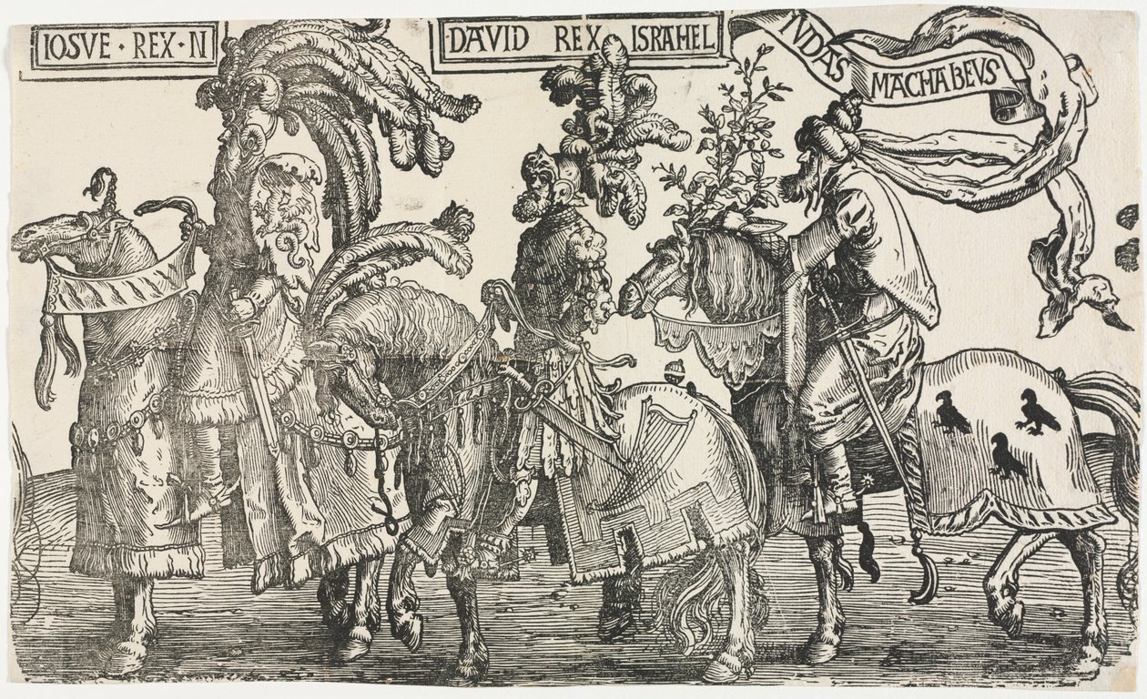 Les Neuf Héros: Josué, David, Judas Maccabée, 1515-1517 - Lucas van Leyden