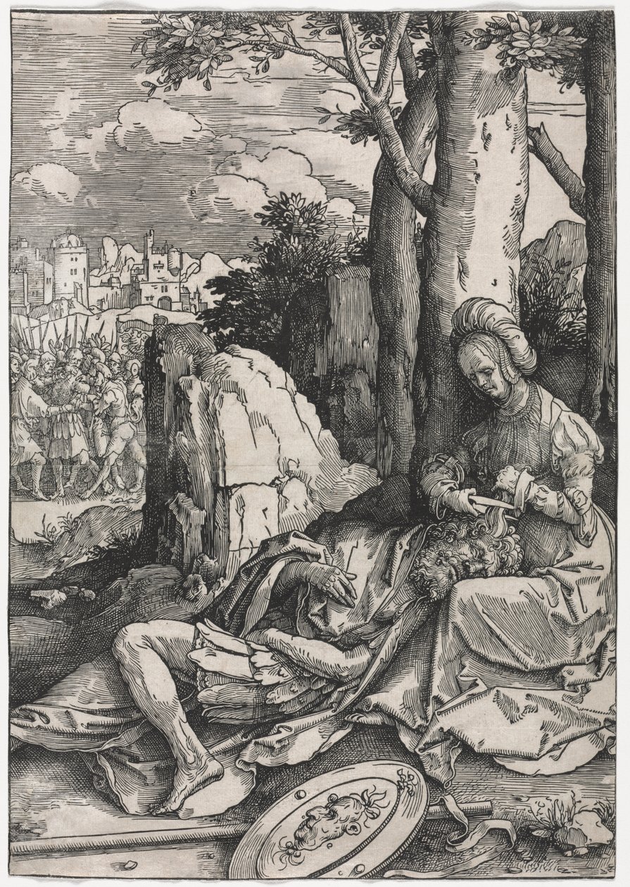 Le Pouvoir des femmes : Samson et Dalila, vers 1512 - Lucas van Leyden