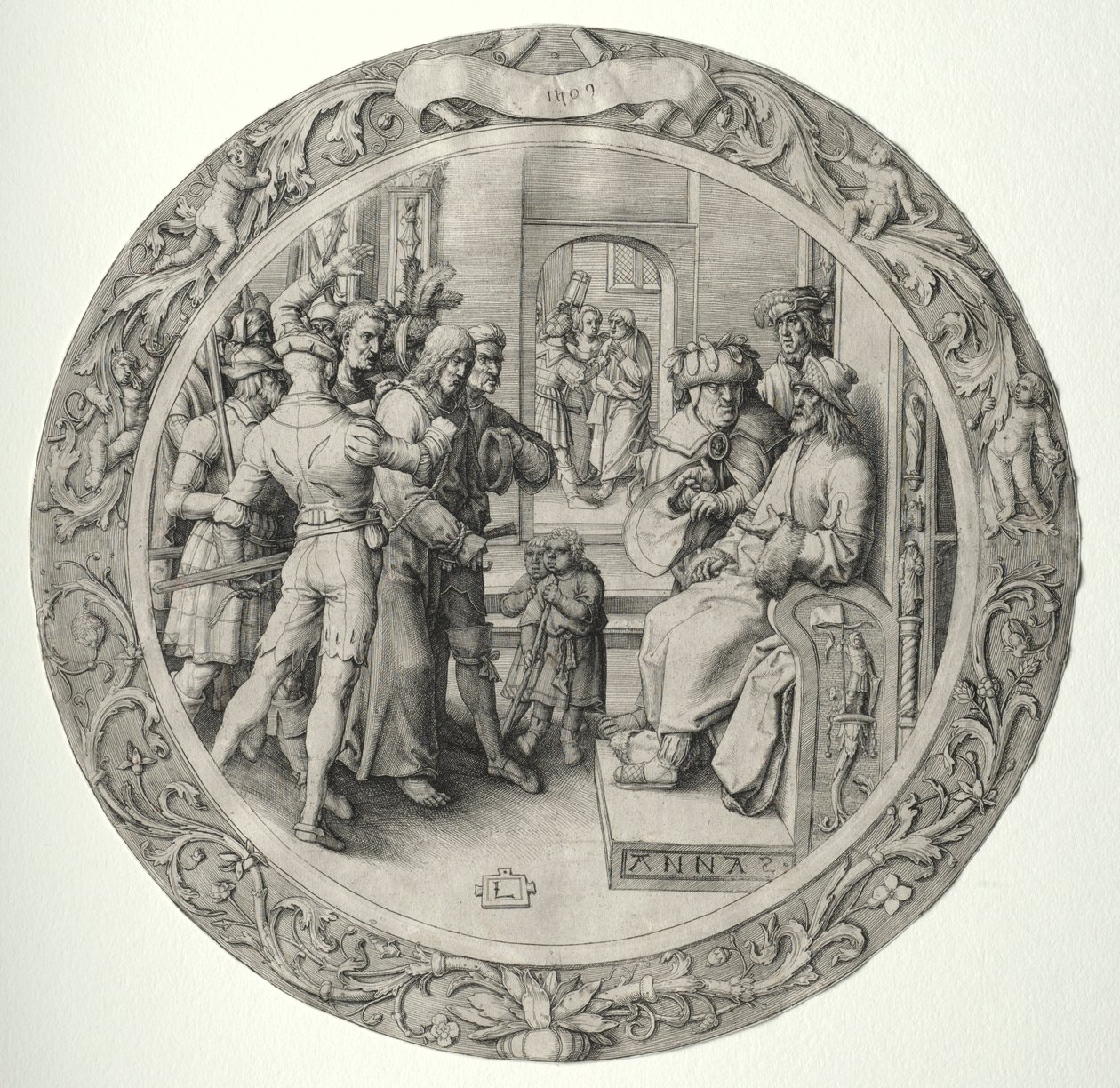 La Passion ronde : Le Christ devant le grand prêtre - Lucas van Leyden