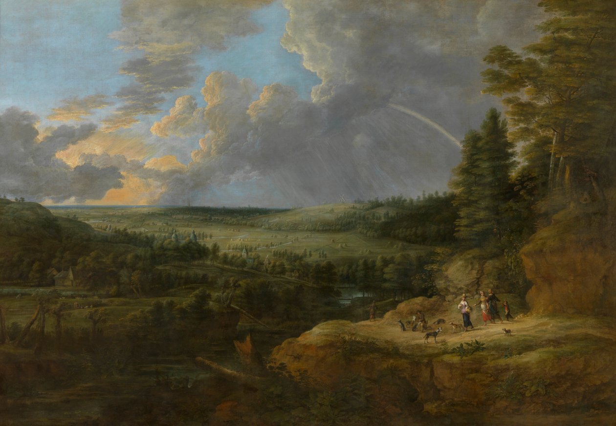 Paysage avec arc-en-ciel - Lucas van Uden