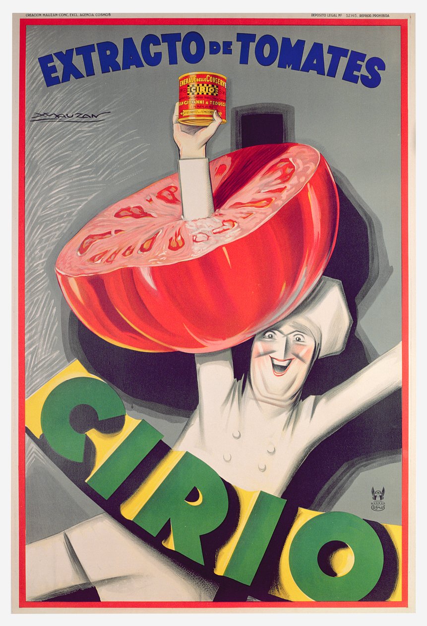 Affiche publicitaire pour les tomates en conserve 