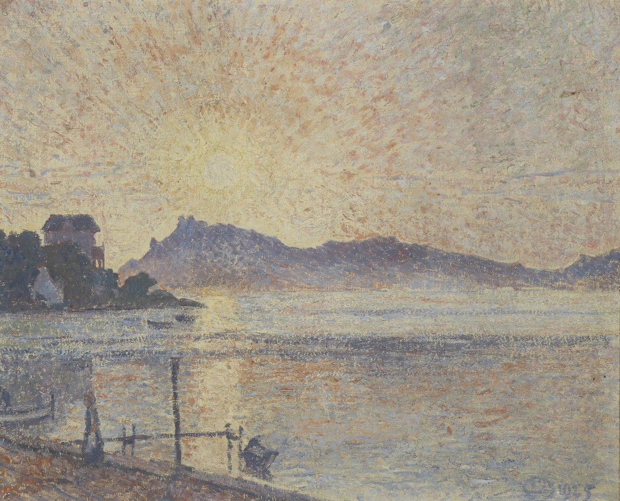 La Pointe de Cougoussa, coucher de soleil, 1925 - Lucien Pissarro