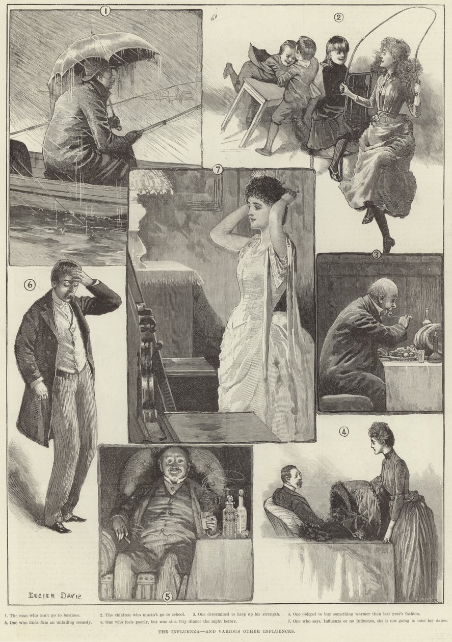 La grippe (gravure) - Lucien Davis