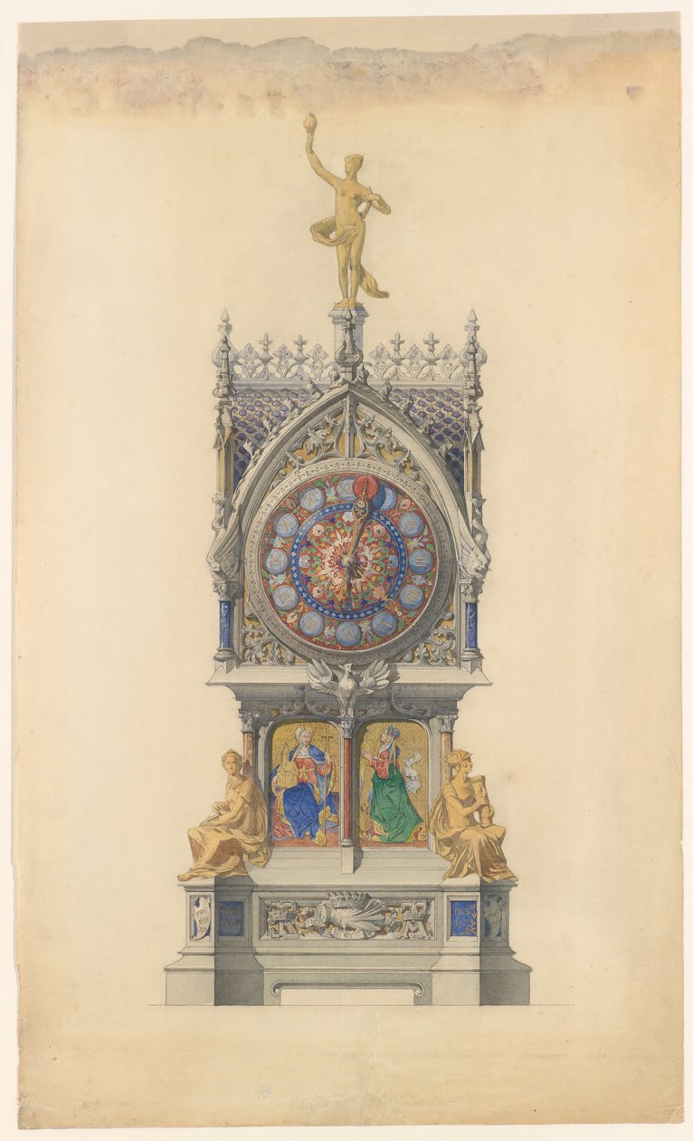 Conception pour une horloge émaillée, vers 1882 - Lucien Falize