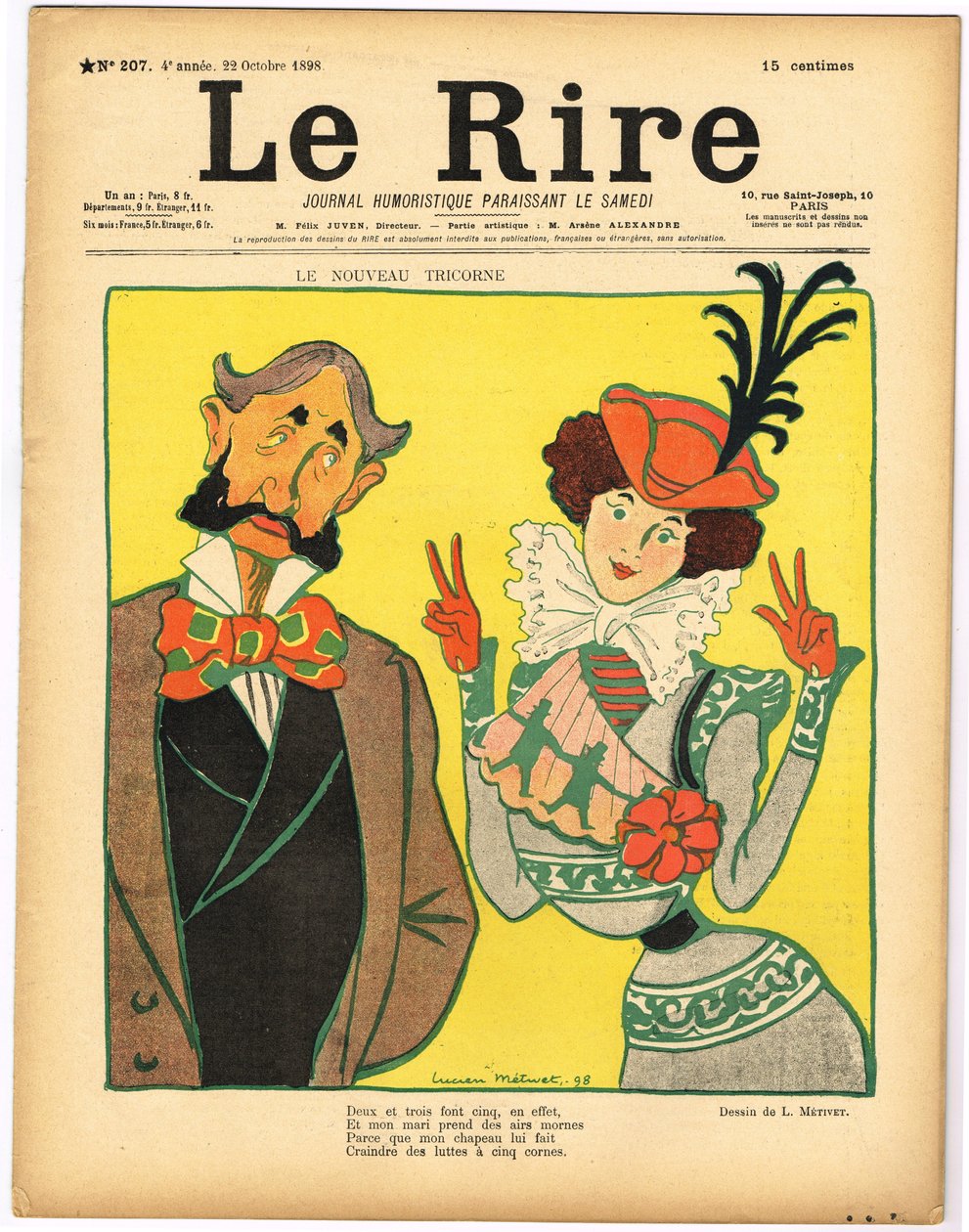 Couverture de "Le Rire", Satirique en Couleurs - Lucien Metivet