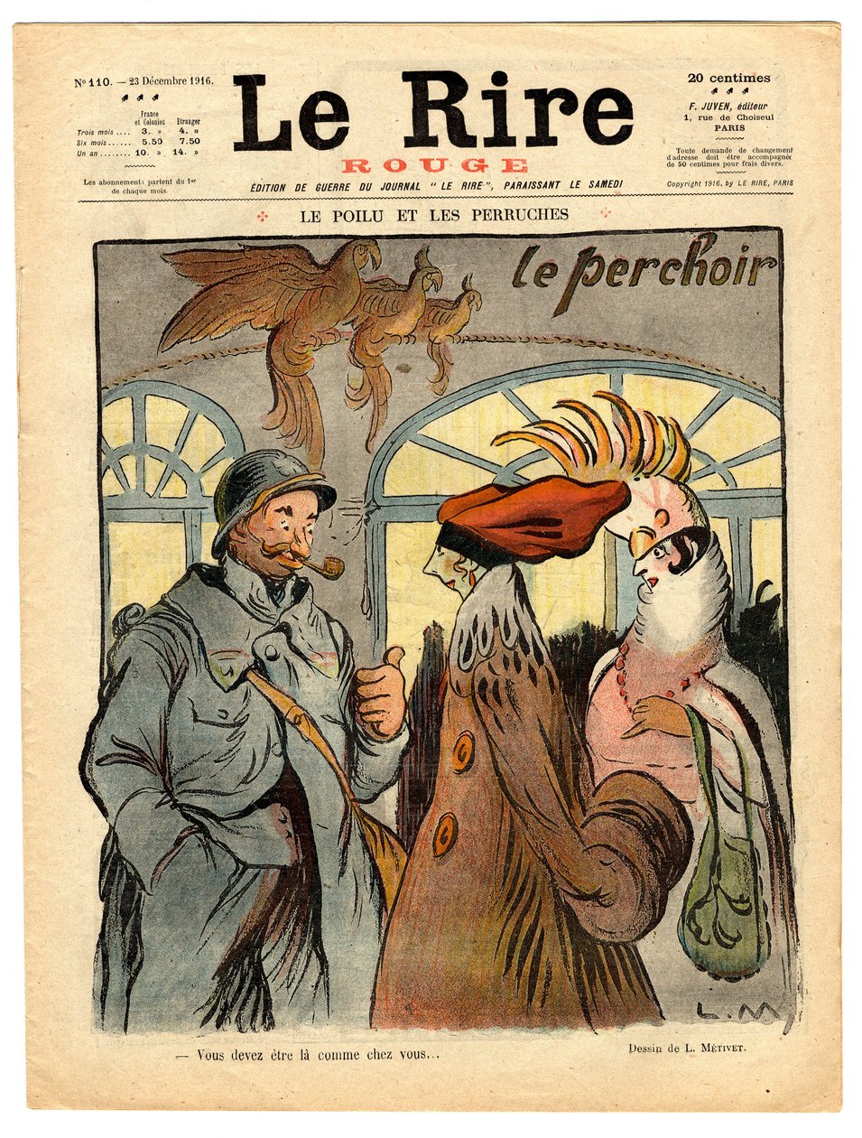 Couverture de "Le Rire rouge", satirique en couleurs - Lucien Metivet