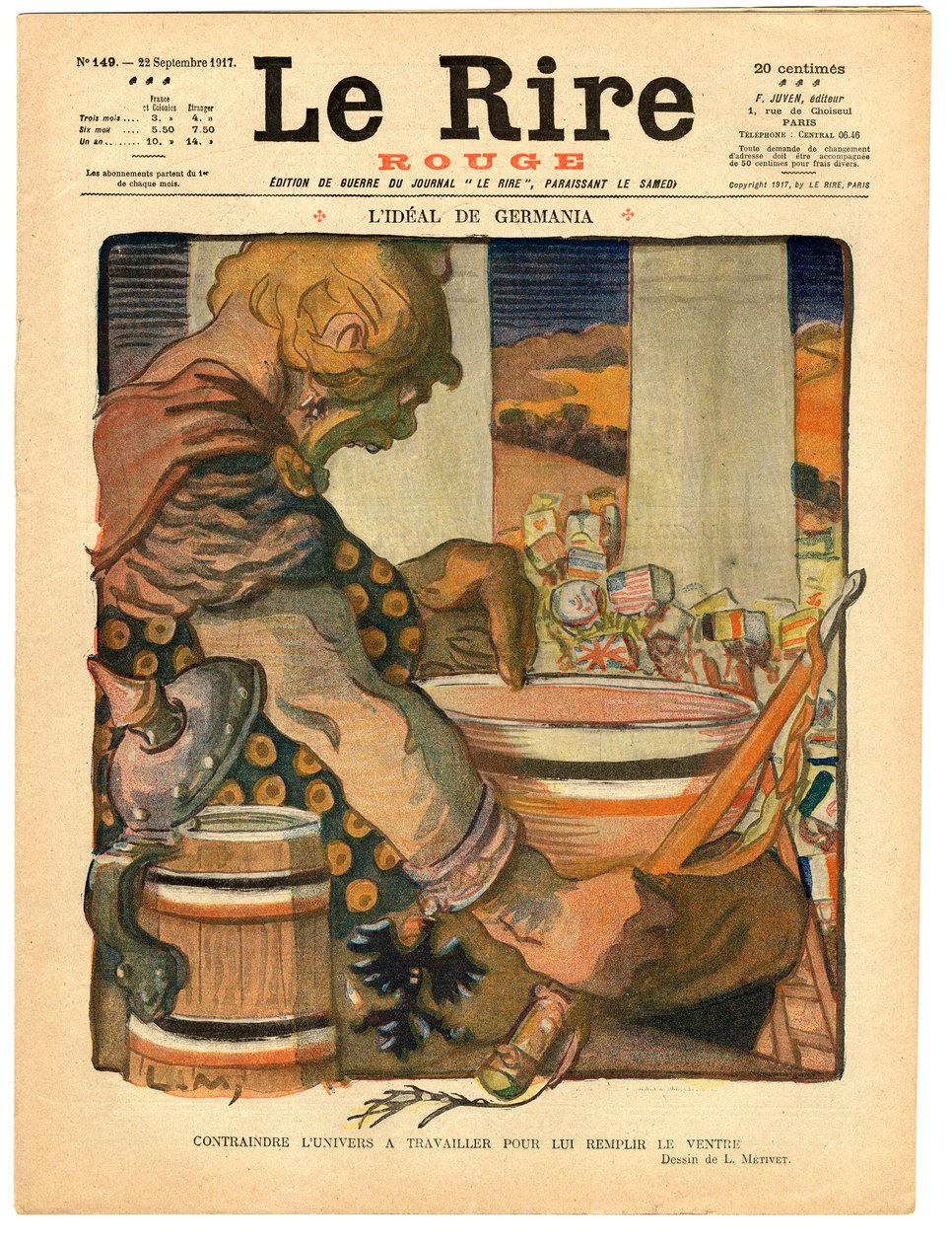 Couverture de "Le Rire rouge", Satirique en Couleurs - Lucien Metivet
