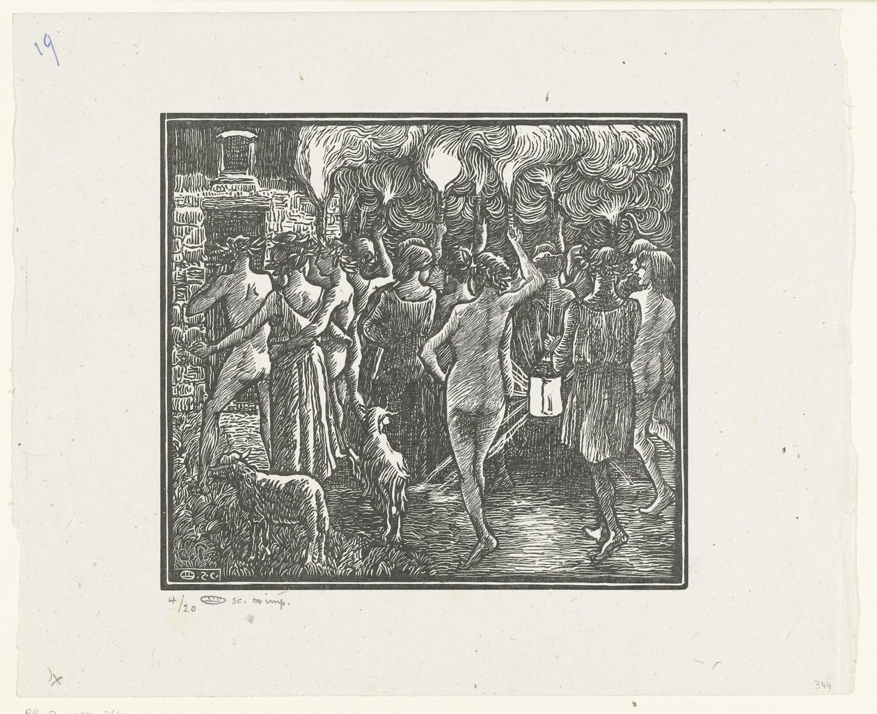 La procession aux flambeaux - Lucien Pissarro