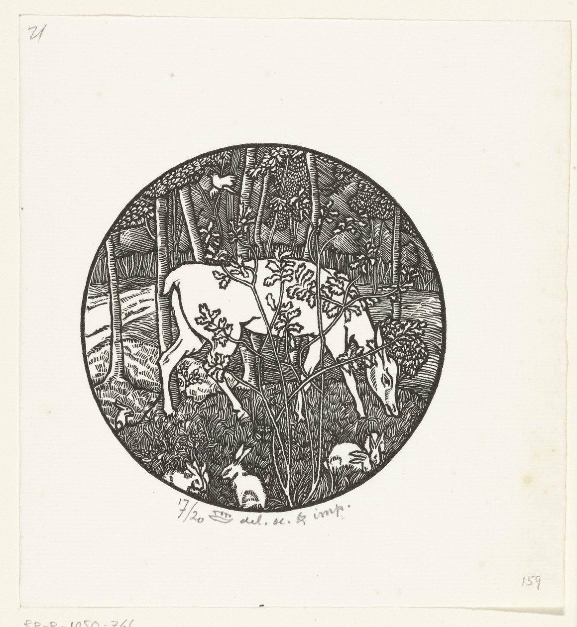 Cerf broutant - Lucien Pissarro