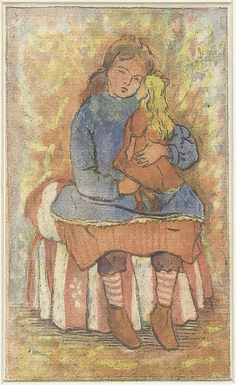 Fille avec poupée - Lucien Pissarro