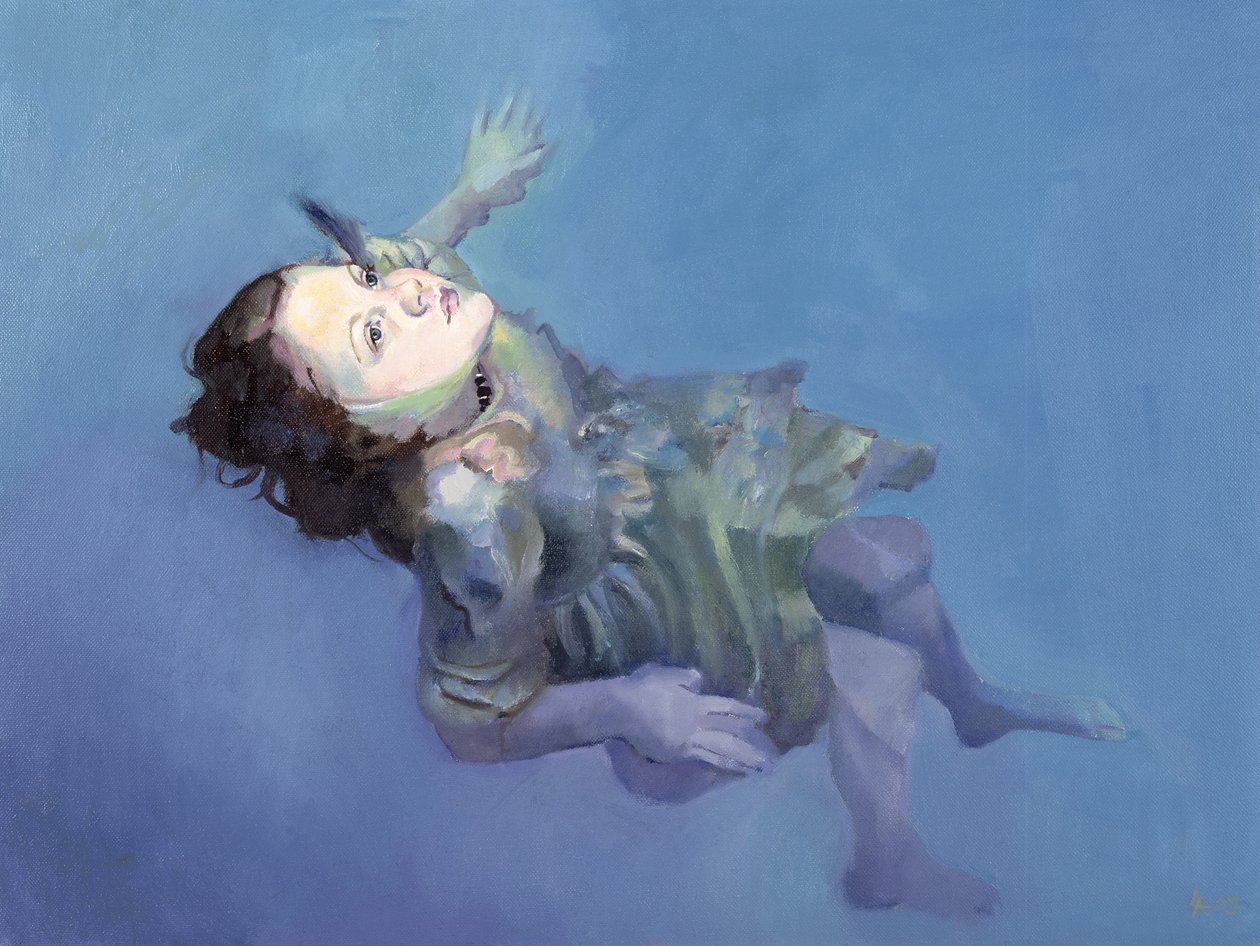Fille flottante, 2004 (huile sur toile) - Lucinda Arundell